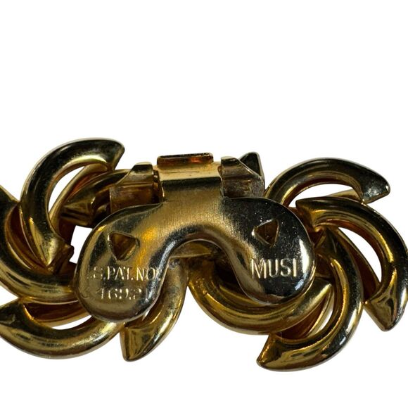 Musi Signed Gold tone Double Star Swirl Dress Clip Set Of Two Flat Back Pretty - Picture 4 of 9